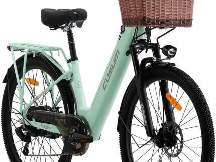 cysum X-City Elektrofahrrad für Erwachsene, 26 Zoll City Elektrofahrrad Damen Herren Lithium-Akku 48V 10,4Ah Motor 250W 25km/h Urban Switing