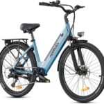 HillMiles MileCity1 26" E-Bike für Erwachsene, 7 Gang Elektrofahrrad mit Austauschbarem 36V 13Ah Akku, 25 km/h und 80–100km Reichweite E-Bike für Städtische Pendler, IP65 Wasserdicht