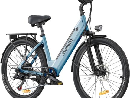HillMiles MileCity1 26" E-Bike für Erwachsene, 7 Gang Elektrofahrrad mit Austauschbarem 36V 13Ah Akku, 25 km/h und 80–100km Reichweite E-Bike für Städtische Pendler, IP65 Wasserdicht