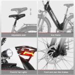 SAMEBIKE 26 Zoll E-Bike Herren Damen mit 250W Motor, 36V 540Wh Akku, Elektrofahrräder E-Fahrrad mit 7-Gang-Getriebe, LCD-Display, Pedelec Citybike EBike, Grün