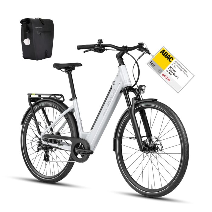 DERUIZ Quartz E-Bike Damen 28 Zoll Tiefeinsteiger, 8-Gang, 48V 13.4Ah Akku, bis zu 161 km, 55Nm Drehmoment, Hydraulische Scheibenbremsen, App, City & Trekking Elektrofahrrad für Damen & Herren