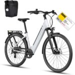 DERUIZ Quartz E-Bike Damen 28 Zoll Tiefeinsteiger, 8-Gang, 48V 13.4Ah Akku, bis zu 161 km, 55Nm Drehmoment, Hydraulische Scheibenbremsen, App, City & Trekking Elektrofahrrad für Damen & Herren