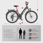 SAMEBIKE 26 Zoll E-Bike Herren Damen mit 250W Motor, 36V 540Wh Akku, Elektrofahrräder E-Fahrrad mit 7-Gang-Getriebe, LCD-Display, Pedelec Citybike EBike, Grün
