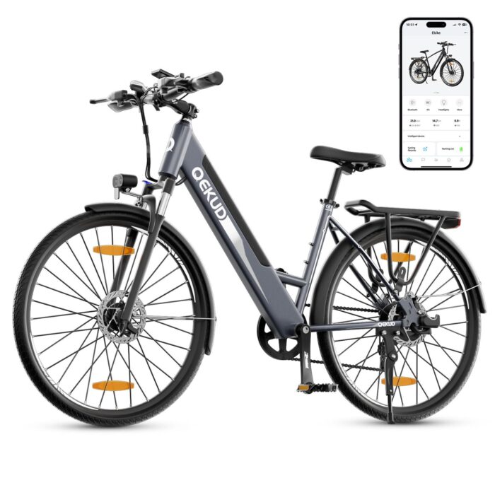 26M208 Elektrofahrrad Damen Herren,26Zoll Elektrofahrrad Trekkingrad e-City Fahrrad mit 36V 12,5Ah Li-Ion Akku, Reichweite bis zu 100KM im Hybridmodus, 250W Motor, EU-konform, mit App