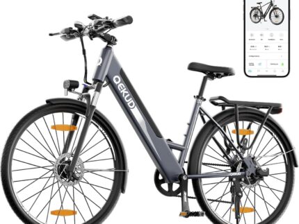 26M208 Elektrofahrrad Damen Herren,26Zoll Elektrofahrrad Trekkingrad e-City Fahrrad mit 36V 12,5Ah Li-Ion Akku, Reichweite bis zu 100KM im Hybridmodus, 250W Motor, EU-konform, mit App