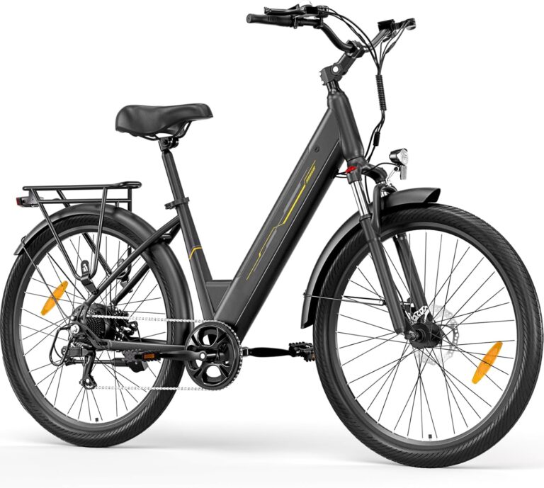 Elektrofahrrad 27,5 Zoll, Motor 250 W, Akku 36 V 15,6 Ah abnehmbar, Reichweite bis zu 100 km, 7 Gänge, LCD-Display, Unterstützung 25 km/h, maximale Belastung 120 kg, Unisex E-Bike Modell