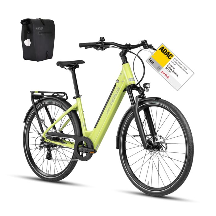 DERUIZ Quartz E-Bike Damen 28 Zoll Tiefeinsteiger, 8-Gang, 48V 13.4Ah Akku, bis zu 161 km, 55Nm Drehmoment, Hydraulische Scheibenbremsen, App, City & Trekking Elektrofahrrad für Damen & Herren