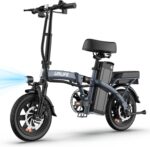URLIFE E-Bike Klapprad 14", 48V 7.5Ah Austauschbarem Akku für Lange Reichweite bis 60KM, Elektrofahrrad 250W Motor, 3 Fahrmodi, Sitzhöhe Verstellbar, Falt-Pedelec ebike für Herren Damen