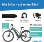 Fischer E-Bike Trekking VIATOR 2.1 Active, Elektrofahrrad für Damen und Herren, RH 45, 459Wh, Heckmotor 50Nm, 48V