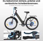 Elektrofahrrad 27,5 Zoll, Motor 250 W, Akku 36 V 15,6 Ah abnehmbar, Reichweite bis zu 100 km, 7 Gänge, LCD-Display, Unterstützung 25 km/h, maximale Belastung 120 kg, Unisex E-Bike Modell