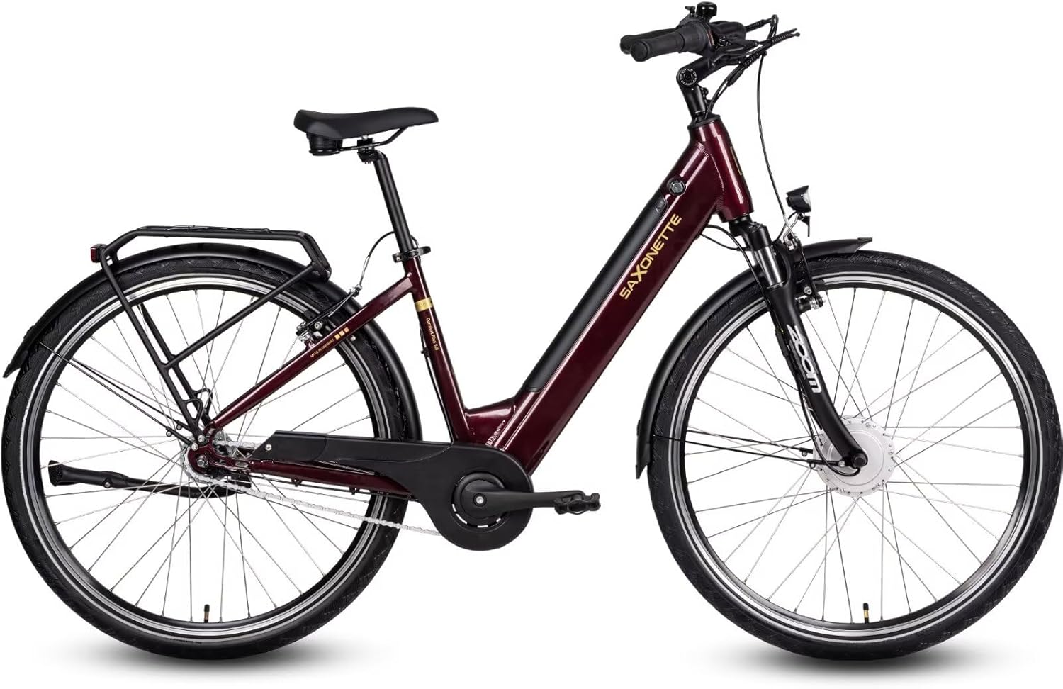 71ctXENRqAL._AC_SL1500 SAXONETTE E Bike mit Rücktrittbremse und nabenschaltung, Ebike Damen 28 Zoll mit 36V 13Ah BMS Akku, 7 Gang Elektro Fahrrad Erwachsene mit Federgabel, Pedelec mit Gepäckträger für Damen und Herren