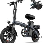 URLIFE E-Bike Klapprad 14", 48V 7.5Ah Austauschbarem Akku für Lange Reichweite bis 60KM, Elektrofahrrad 250W Motor, 3 Fahrmodi, Sitzhöhe Verstellbar, Falt-Pedelec ebike für Herren Damen
