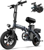 URLIFE E-Bike Klapprad 14", 48V 7.5Ah Austauschbarem Akku für Lange Reichweite bis 60KM, Elektrofahrrad 250W Motor, 3 Fahrmodi, Sitzhöhe Verstellbar, Falt-Pedelec ebike für Herren Damen