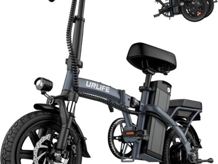 URLIFE E-Bike Klapprad 14", 48V 7.5Ah Austauschbarem Akku für Lange Reichweite bis 60KM, Elektrofahrrad 250W Motor, 3 Fahrmodi, Sitzhöhe Verstellbar, Falt-Pedelec ebike für Herren Damen