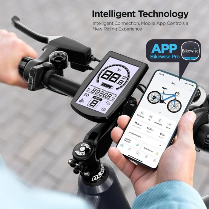 26M208 Elektrofahrrad Damen Herren,26Zoll Elektrofahrrad Trekkingrad e-City Fahrrad mit 36V 12,5Ah Li-Ion Akku, Reichweite bis zu 100KM im Hybridmodus, 250W Motor, EU-konform, mit App