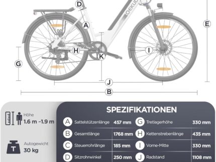 26" E-Bike, 26M208 Elektrofahrrad mit 36V 12Ah Akku, 7 Gang E Bike Herren Damen, 250W Motor, Reichweite 100km bis 25 km/h, Elektrofahrräde mit APP