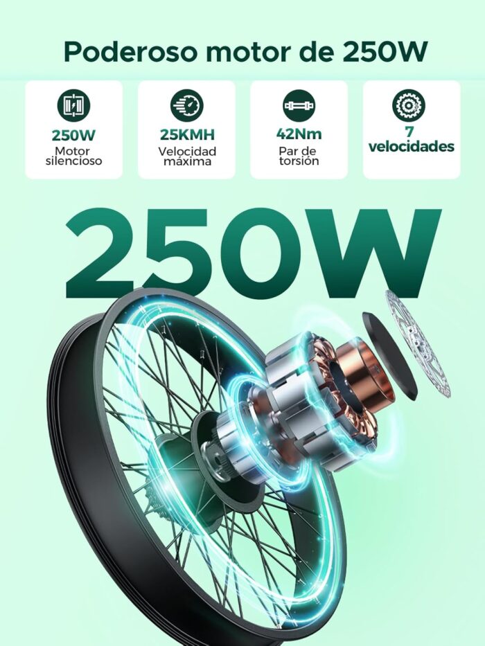 HillMiles MileCity1 26" E-Bike für Erwachsene, 7 Gang Elektrofahrrad mit Austauschbarem 36V 13Ah Akku, 25 km/h und 80–100km Reichweite E-Bike für Städtische Pendler, IP65 Wasserdicht
