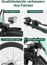 HillMiles MileCity1 26" E-Bike für Erwachsene, 7 Gang Elektrofahrrad mit Austauschbarem 36V 13Ah Akku, 25 km/h und 80–100km Reichweite E-Bike für Städtische Pendler, IP65 Wasserdicht