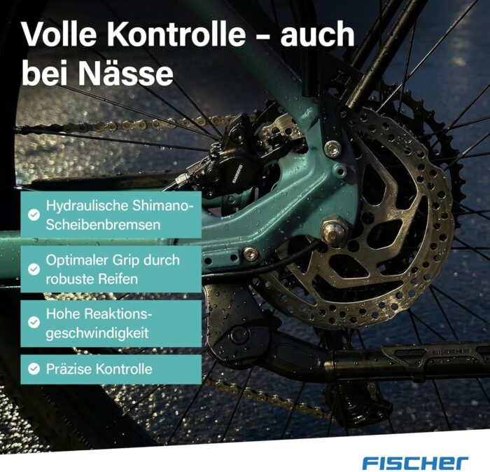 Fischer E-Bike Trekking VIATOR 2.1 Active, Elektrofahrrad für Damen und Herren, RH 45, 459Wh, Heckmotor 50Nm, 48V