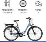 ZÜNDAPP Z502 E Bike Damen 28 Zoll Pedelec 155-180 cm Elektrofahrrad 7 Gang Damenfahrrad 522 Wh E Fahrrad