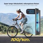 26" E-Bike, 26M208 Elektrofahrrad mit 36V 12Ah Akku, 7 Gang E Bike Herren Damen, 250W Motor, Reichweite 100km bis 25 km/h, Elektrofahrräde mit APP