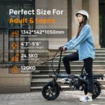 URLIFE E-Bike Klapprad 14", 48V 7.5Ah Austauschbarem Akku für Lange Reichweite bis 60KM, Elektrofahrrad 250W Motor, 3 Fahrmodi, Sitzhöhe Verstellbar, Falt-Pedelec ebike für Herren Damen