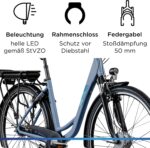 ZÜNDAPP Z502 E Bike Damen 28 Zoll Pedelec 155-180 cm Elektrofahrrad 7 Gang Damenfahrrad 522 Wh E Fahrrad