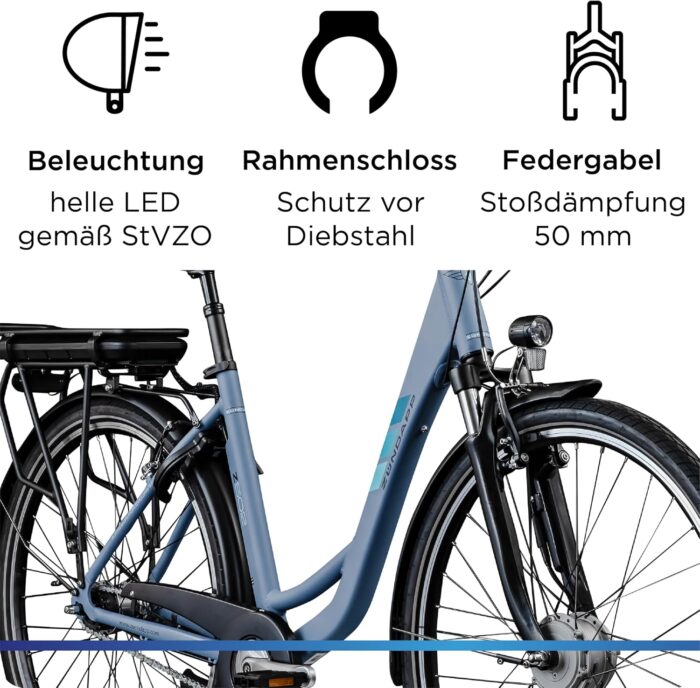 ZÜNDAPP Z502 E Bike Damen 28 Zoll Pedelec 155-180 cm Elektrofahrrad 7 Gang Damenfahrrad 522 Wh E Fahrrad