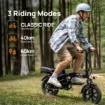URLIFE E-Bike Klapprad 14", 48V 7.5Ah Austauschbarem Akku für Lange Reichweite bis 60KM, Elektrofahrrad 250W Motor, 3 Fahrmodi, Sitzhöhe Verstellbar, Falt-Pedelec ebike für Herren Damen